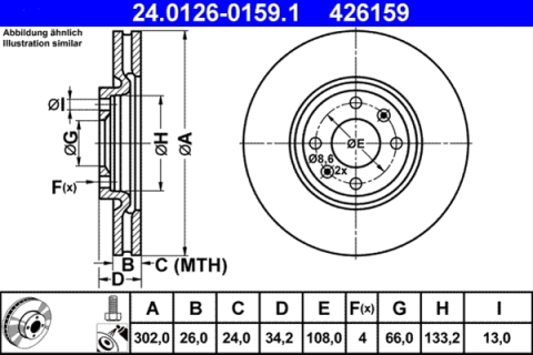 Piese auto - Disc frana ATE 24.0126-0159.1