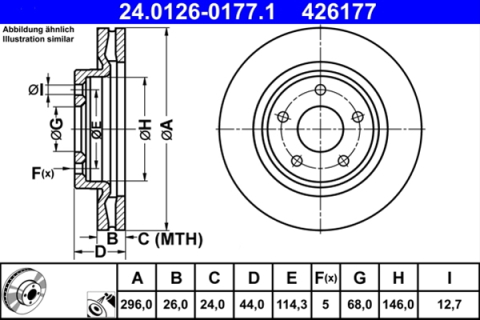 Piese auto - Disc frana ATE 24.0126-0177.1