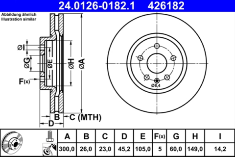 Piese auto - Disc frana ATE 24.0126-0182.1