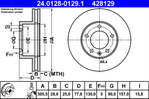 Piese auto - Disc frana ATE 24.0128-0129.1