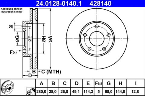 Piese auto - Disc frana ATE 24.0128-0140.1