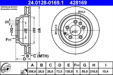 Piese auto - Disc frana ATE 24.0128-0169.1