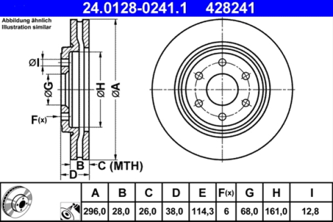 Piese auto - Disc frana ATE 24.0128-0241.1