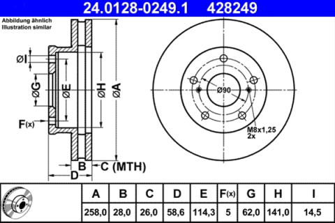 Piese auto - Disc frana ATE 24.0128-0249.1