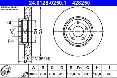 Piese auto - Disc frana ATE 24.0128-0250.1
