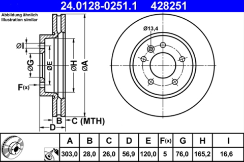 Piese auto - Disc frana ATE 24.0128-0251.1