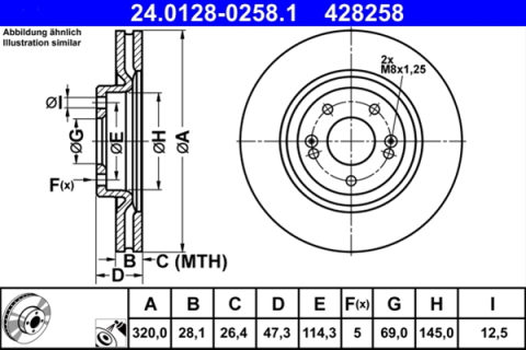 Piese auto - Disc frana ATE 24.0128-0258.1