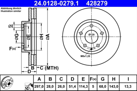 Piese auto - Disc frana ATE 24.0128-0279.1
