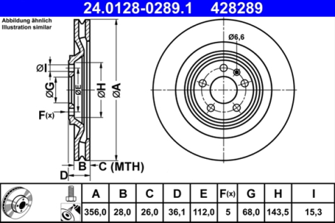Piese auto - Disc frana ATE 24.0128-0289.1