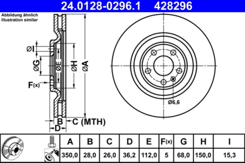 Piese auto - Disc frana ATE 24.0128-0296.1
