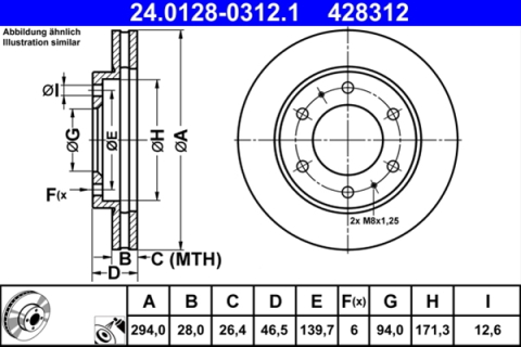 Piese auto - Disc frana ATE 24.0128-0312.1
