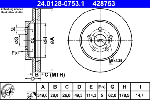 Piese auto - Disc frana ATE 24.0128-0753.1