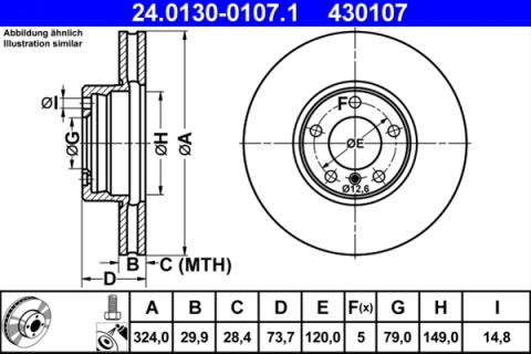 Piese auto - Disc frana ATE 24.0130-0107.1