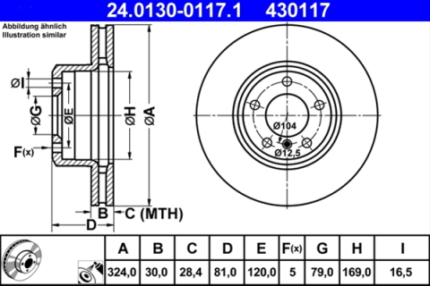 Piese auto - Disc frana ATE 24.0130-0117.1