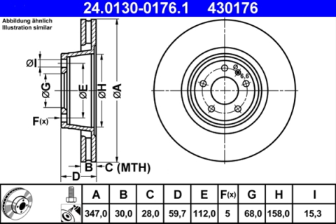 Piese auto - Disc frana ATE 24.0130-0176.1
