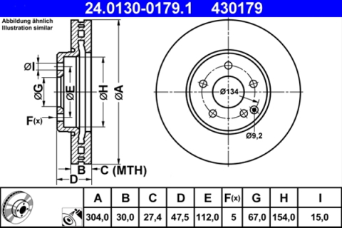 Piese auto - Disc frana ATE 24.0130-0179.1