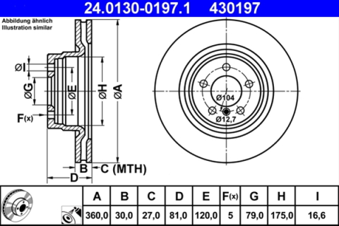 Piese auto - Disc frana ATE 24.0130-0197.1