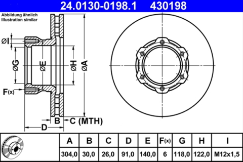 Piese auto - Disc frana ATE 24.0130-0198.1