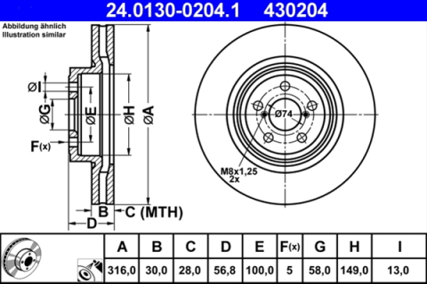 Piese auto - Disc frana ATE 24.0130-0204.1
