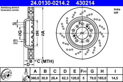 Piese auto - Disc frana ATE 24.0130-0214.2