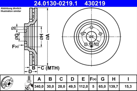 Piese auto - Disc frana ATE 24.0130-0219.1