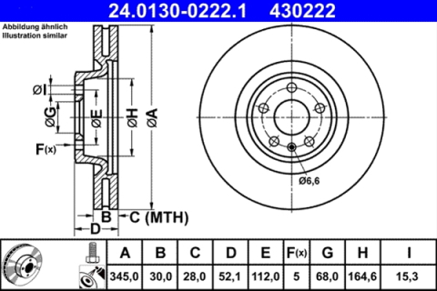 Piese auto - Disc frana ATE 24.0130-0222.1