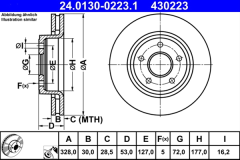 Piese auto - Disc frana ATE 24.0130-0223.1