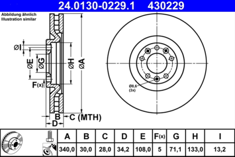 Piese auto - Disc frana ATE 24.0130-0229.1