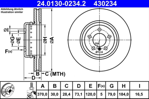 Piese auto - Disc frana ATE 24.0130-0234.2