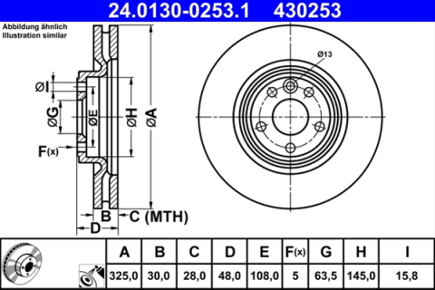 Disc frana ATE 24.0130-0253.1 [0]