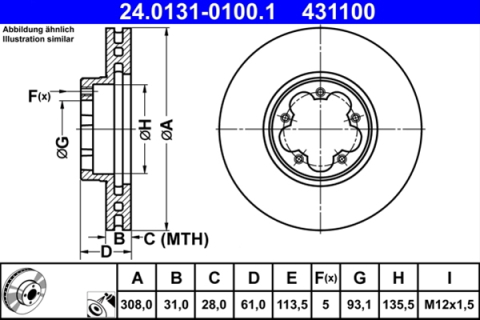 Discuri frana - Disc frana ATE 24.0131-0100.1