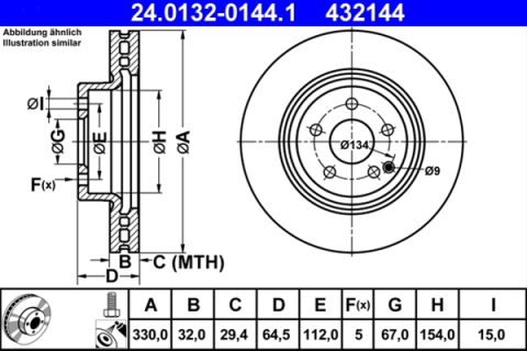 Discuri frana - Disc frana ATE 24.0132-0144.1