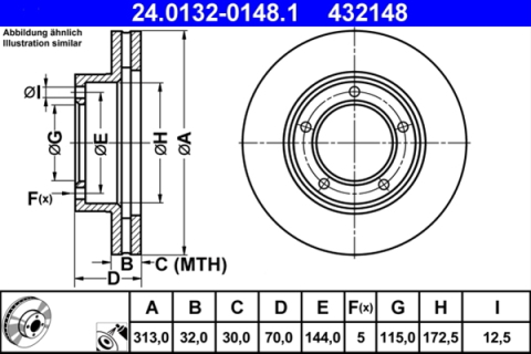 Discuri frana - Disc frana ATE 24.0132-0148.1