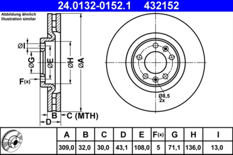 Discuri frana - Disc frana ATE 24.0132-0152.1
