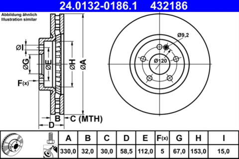 Discuri frana - Disc frana ATE 24.0132-0186.1