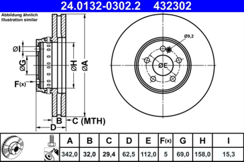 Discuri frana - Disc frana ATE 24.0132-0302.2