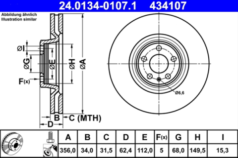 Piese auto - Disc frana ATE 24.0134-0107.1
