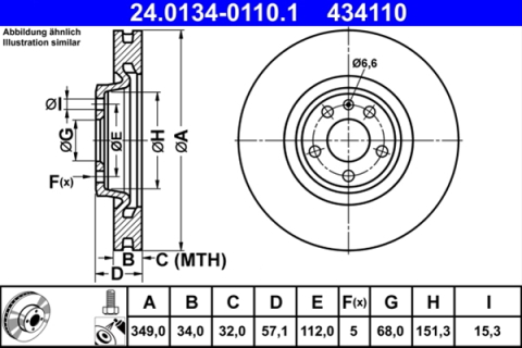 Discuri frana - Disc frana ATE 24.0134-0110.1