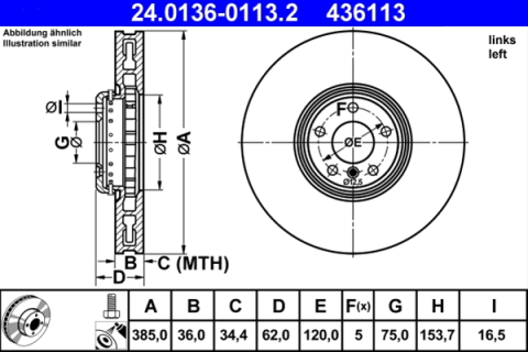 Piese auto - Disc frana ATE 24.0136-0113.2