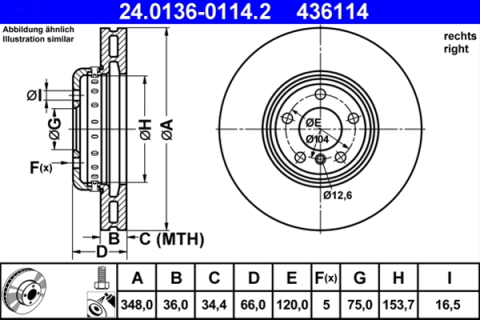 Discuri frana - Disc frana ATE 24.0136-0114.2