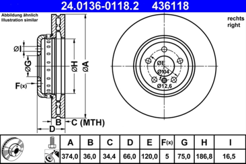 Piese auto - Disc frana ATE 24.0136-0118.2