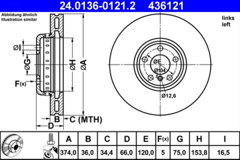 Piese auto - Disc frana ATE 24.0136-0121.2