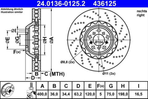 Piese auto - Disc frana ATE 24.0136-0125.2