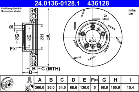 Discuri frana - Disc frana ATE 24.0136-0128.1