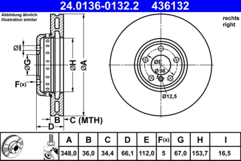 Piese auto - Disc frana ATE 24.0136-0132.2