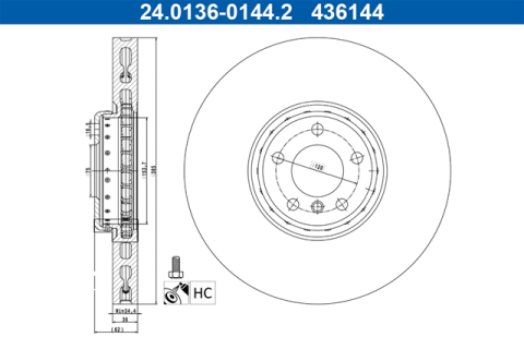 Piese auto - Disc frana ATE 24.0136-0144.2