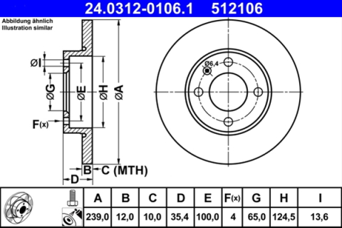 Discuri frana - Disc frana ATE 24.0312-0106.1
