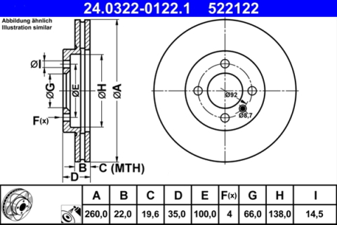 Discuri frana - Disc frana ATE 24.0322-0122.1
