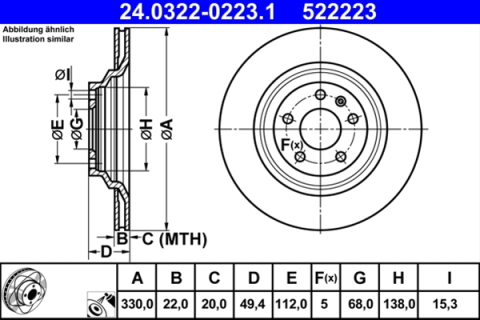 Discuri frana - Disc frana ATE 24.0322-0223.1