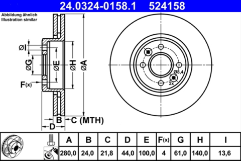Discuri frana - Disc frana ATE 24.0324-0158.1